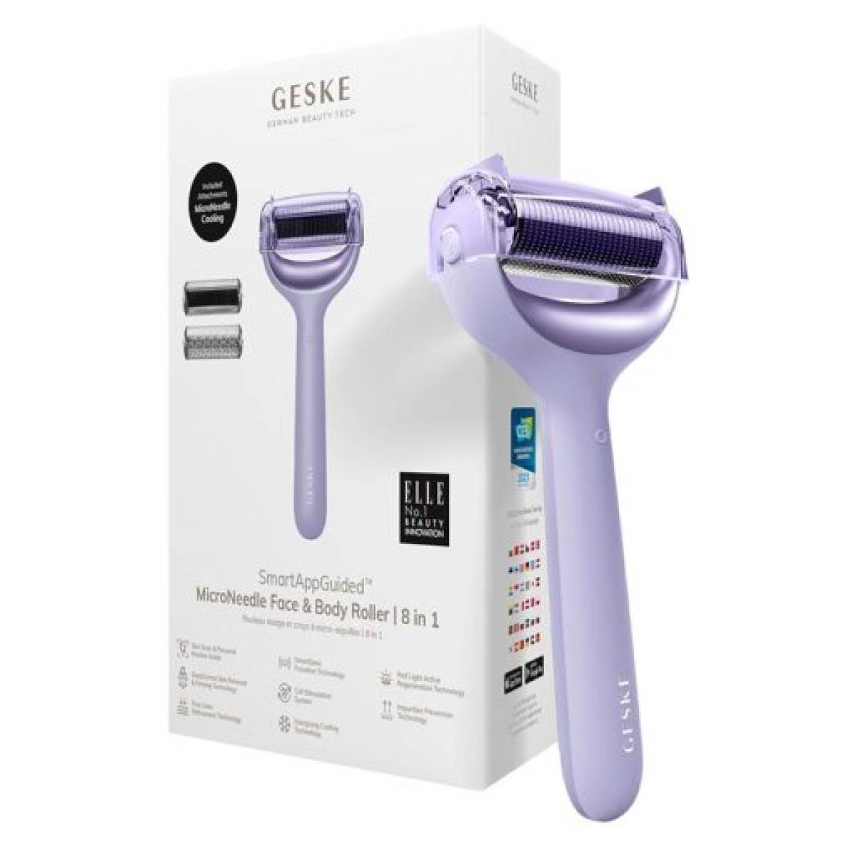 GESKE 000043 MicroNeedling MicroNeedle Face & Body Roller | 8 in 1