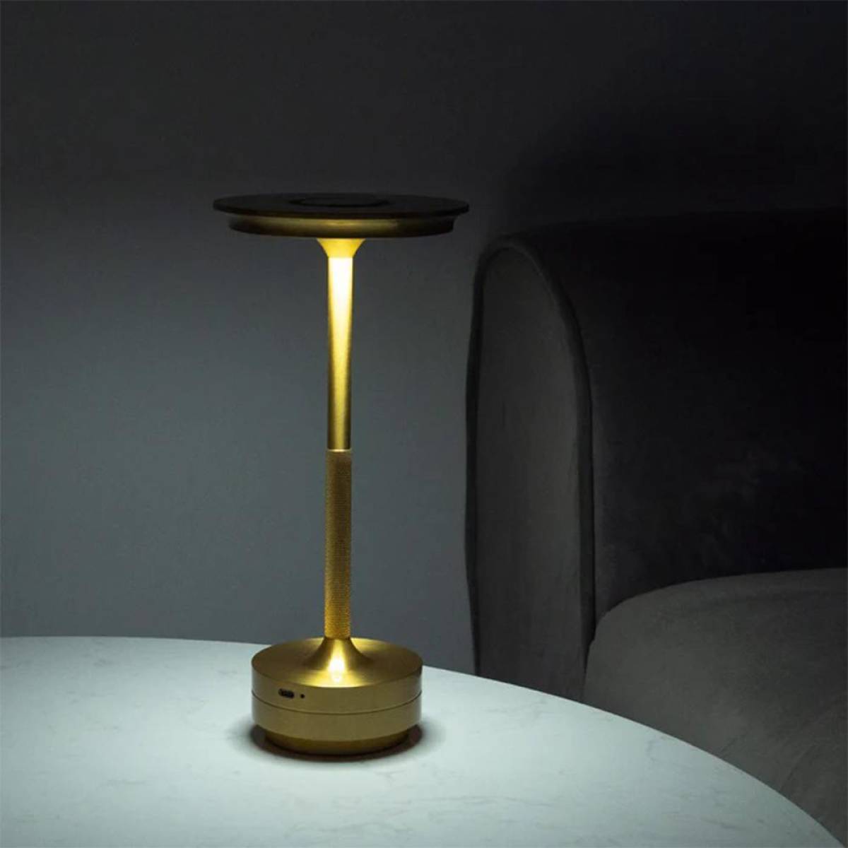 Premium Gold Led Table Lamp 28 Cm – Elegant Ambient Illumination, Sk195147