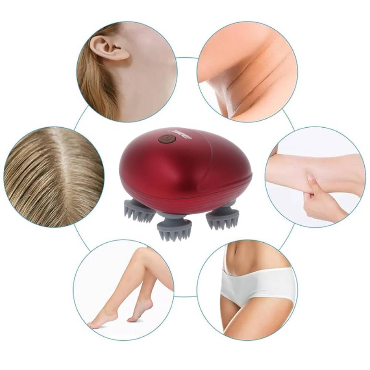 Mdhl Head Massager, 3 Modes, Rechargeable Lithium Battery – Red, Md-k102