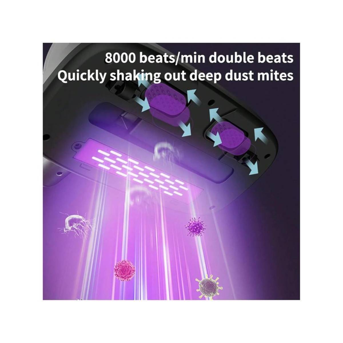 Wireless Mite Vacuum Cleaner Uv-c Sterilization – Powerful Suction, Purple, Bf-c01