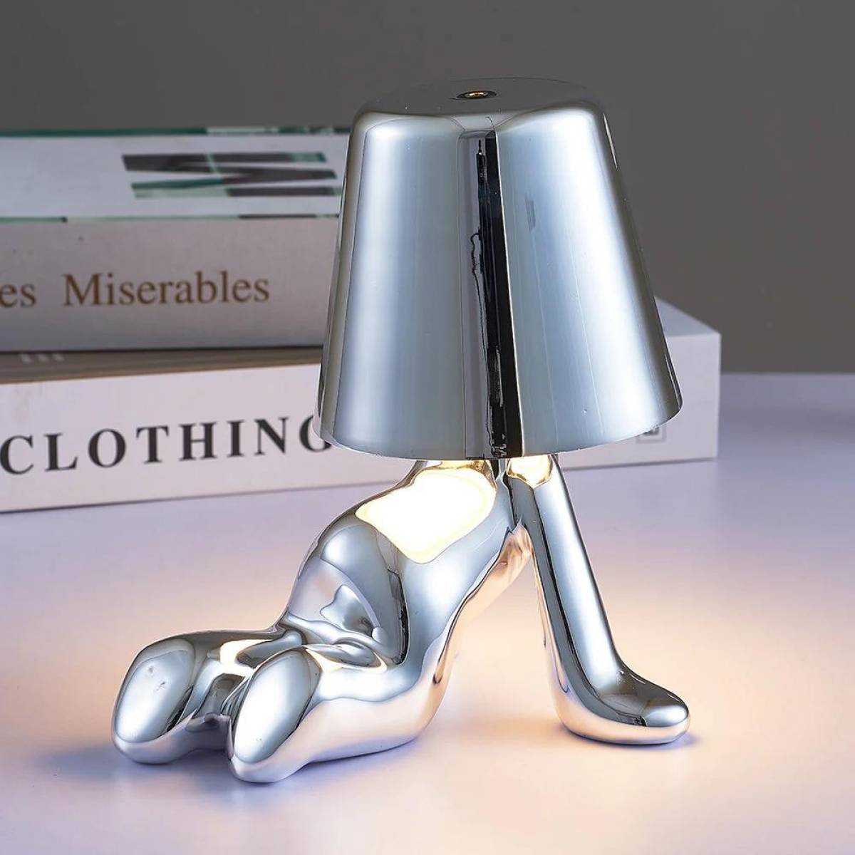 Thinker Silver Led Table Lamp With Touch Control, 3 Light Modes, Sk1951428e