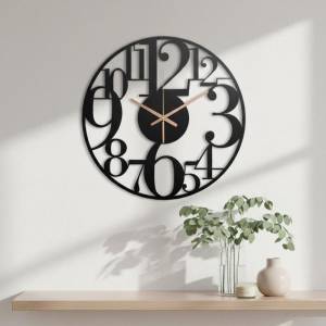 40 Cm Modern Metal Wall Clock With Large Numbers – Silent Quartz, Sk956
