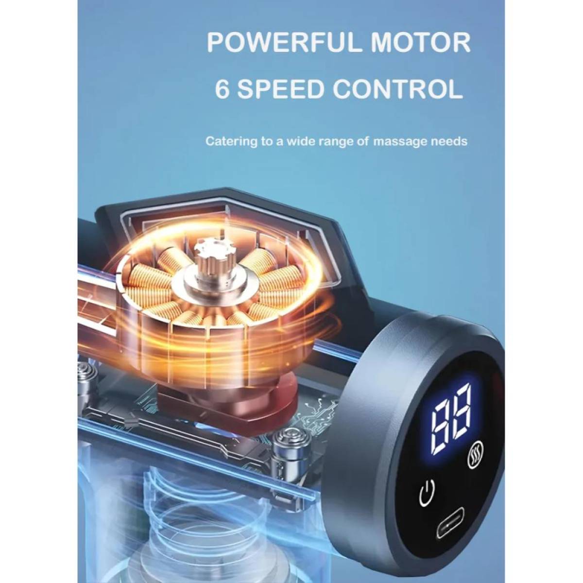 Mdhl Warm Compress Massager Bend Fuselage, Multi-head Design, 6 Adjustable Gears, Md-xy18