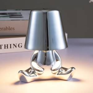 Thinker Silver Led Table Lamp With Touch Control, 3 Light Modes, Sk1951428b