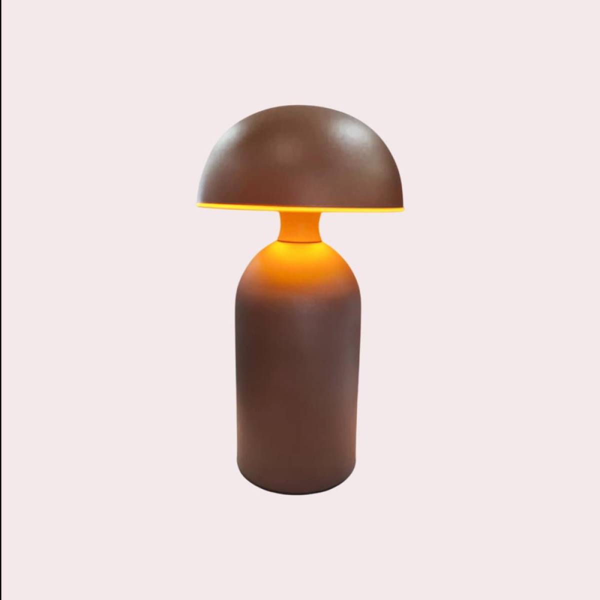 Brown Modern Rechargeable Mushroom Table Lamp 23 Cm – Metal Finish, Sk195144