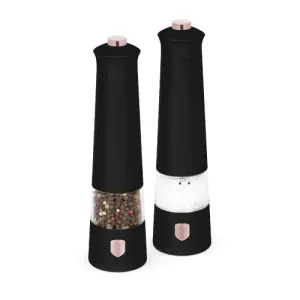 Electric Pepper And Salt Mill, 2pcs Set, Black Rose Collection
