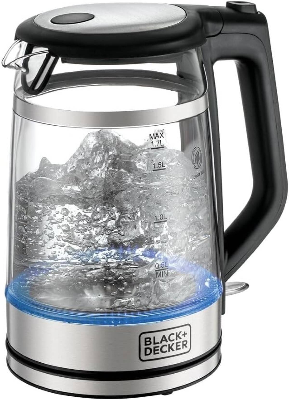 Black+decker Kettle Glass Double Wall 2200w 1.7l