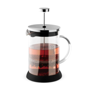 Coffee And Tea Plunger, 800ml, Black Silver Collection