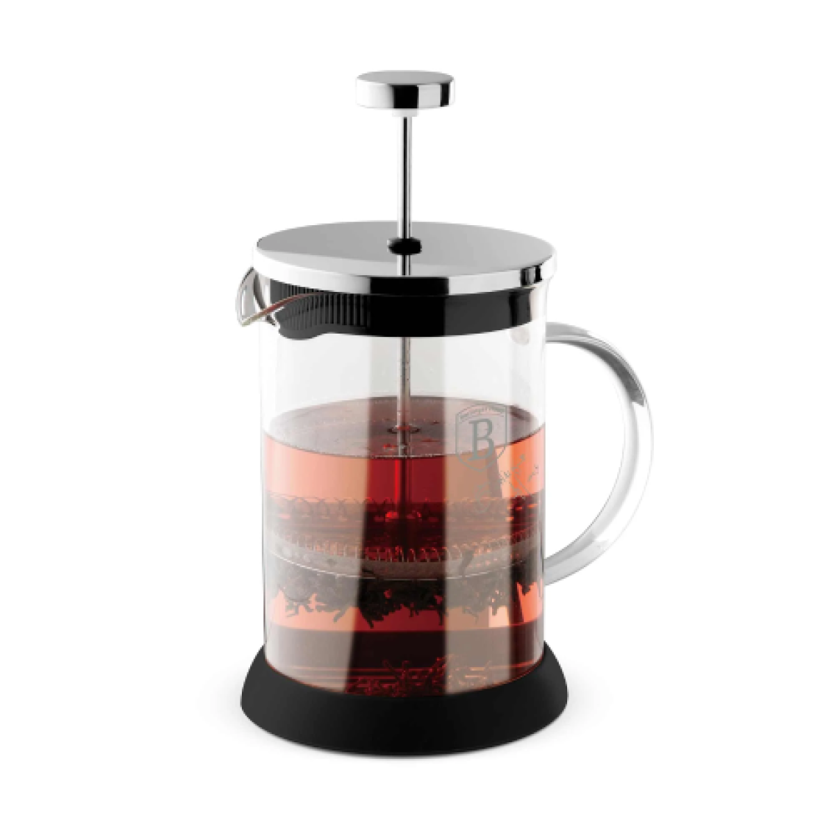 Coffee And Tea Plunger, 800ml, Black Silver Collection