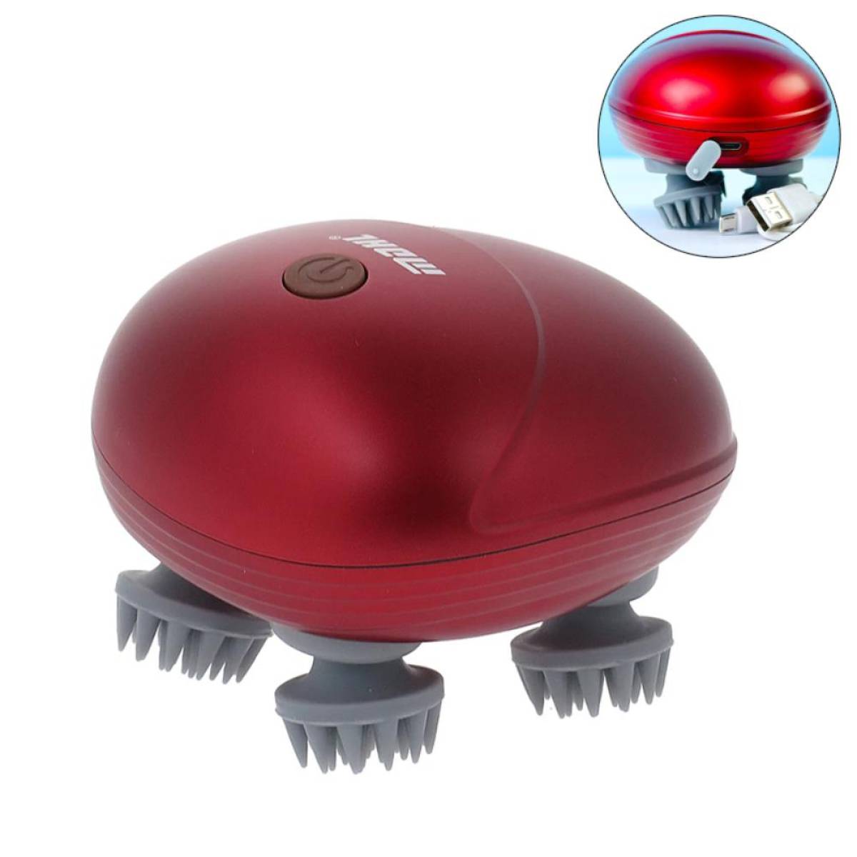 Mdhl Head Massager, 3 Modes, Rechargeable Lithium Battery – Red, Md-k102
