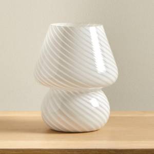 Striped Glass Accent Lamp – 18 cm, Elegant Plug-in Lighting, Sk1951424