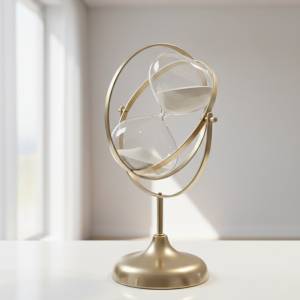 Antique Brass Rotating Sand Hourglass Timer – European Desk Decor, Sk912