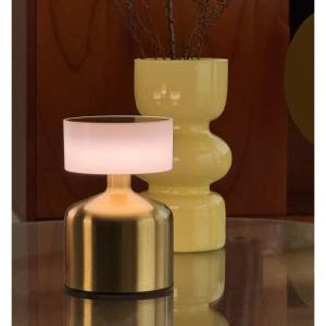 Versatile Gold Cordless Table Lamp – 13 cm, Touch Control, 3 Light Levels, Sk1951412