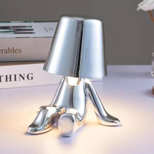 Thinker Silver Led Table Lamp With Touch Control, 3 Light Modes, Sk1951428d
