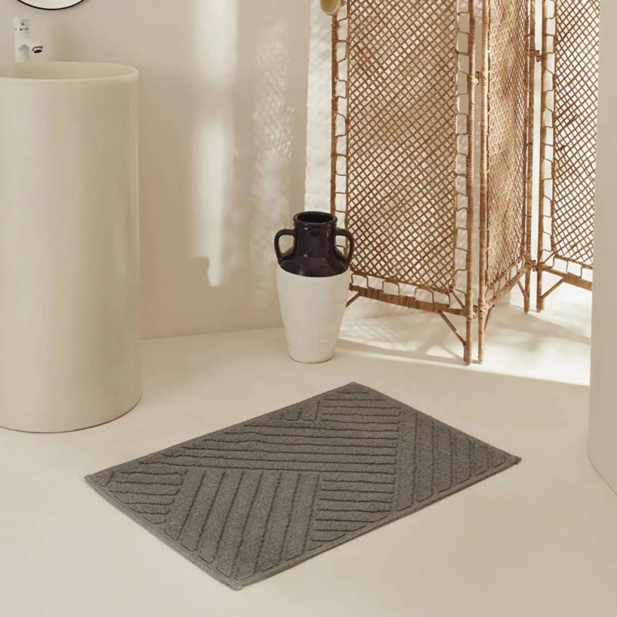 Karaca Home Sarah Anderson Sang Bath Mat – Grey, 8680214387221