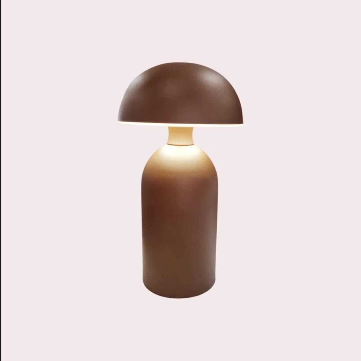 Brown Modern Rechargeable Mushroom Table Lamp 23 Cm – Metal Finish, Sk195144