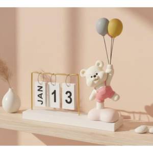 Joyful Bear Perpetual Calendar Showpiece, Sk918