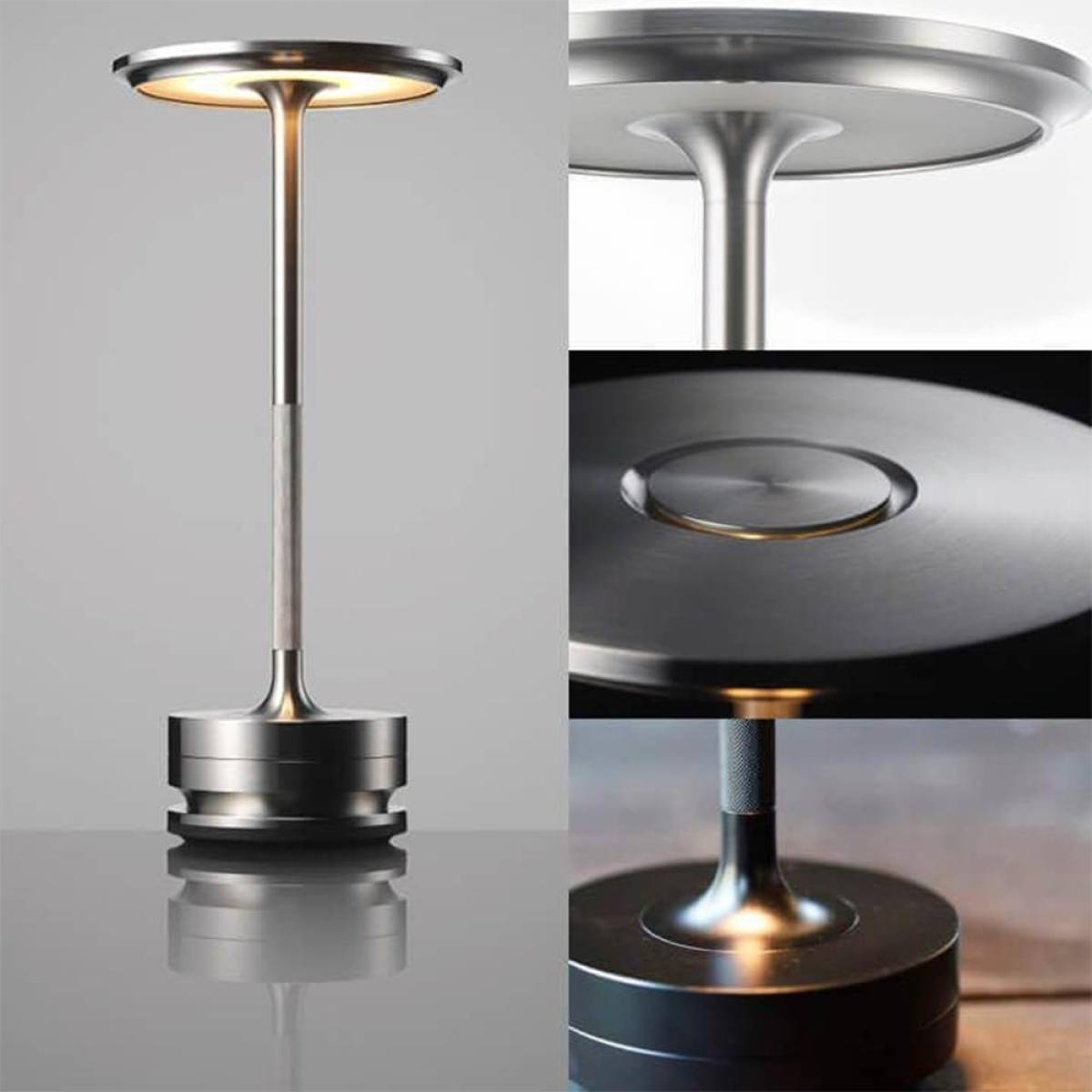 Premium Silver Led Table Lamp 28 Cm – Elegant Ambient Illumination, Sk195149