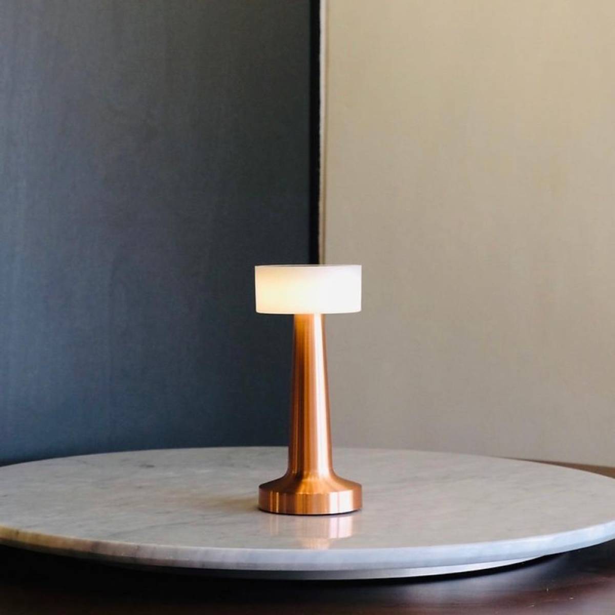 Cordless Rose Gold Led Table Lamp – 21 cm, 3 Adjustable Light Levels, Sk1951417