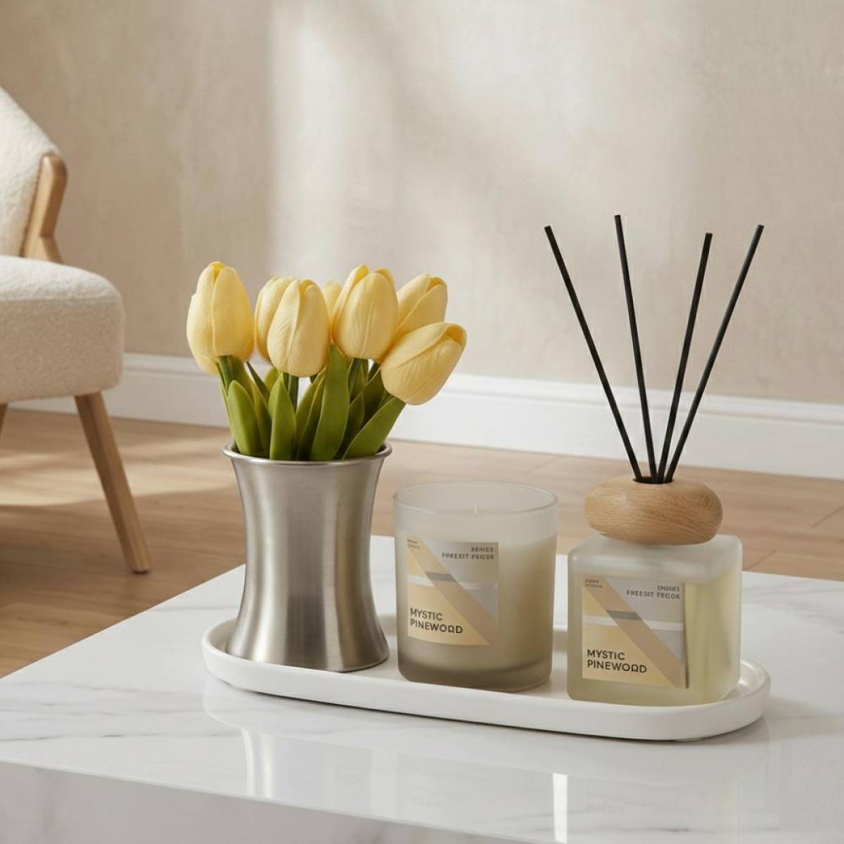 Finmanlife Mystic Pinewood Home Fragrance & Decor Gift Set, Sk928bg
