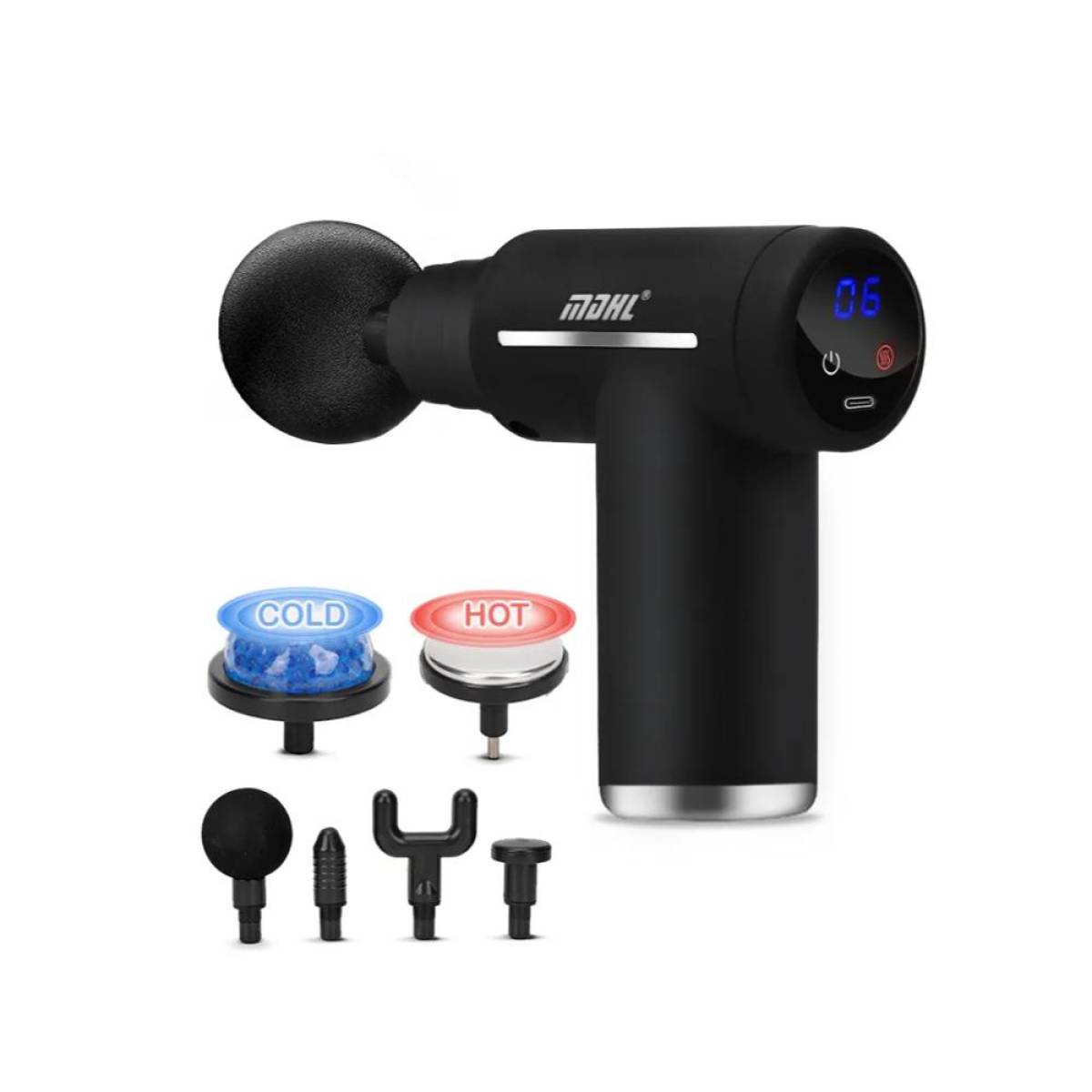 Mdhl Warm Compress Massager Bend Fuselage, Multi-head Design, 6 Adjustable Gears, Md-xy18