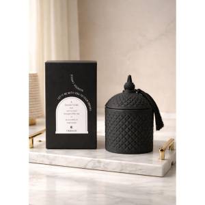 Finmanlife Geo Jar Scented Candle – Matte Black Luxury Aromatherapy Candle, Sk933b