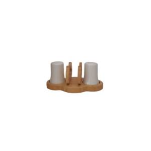 Set Of 2 Salt Pepper + Wood Stand, Tur-b3333