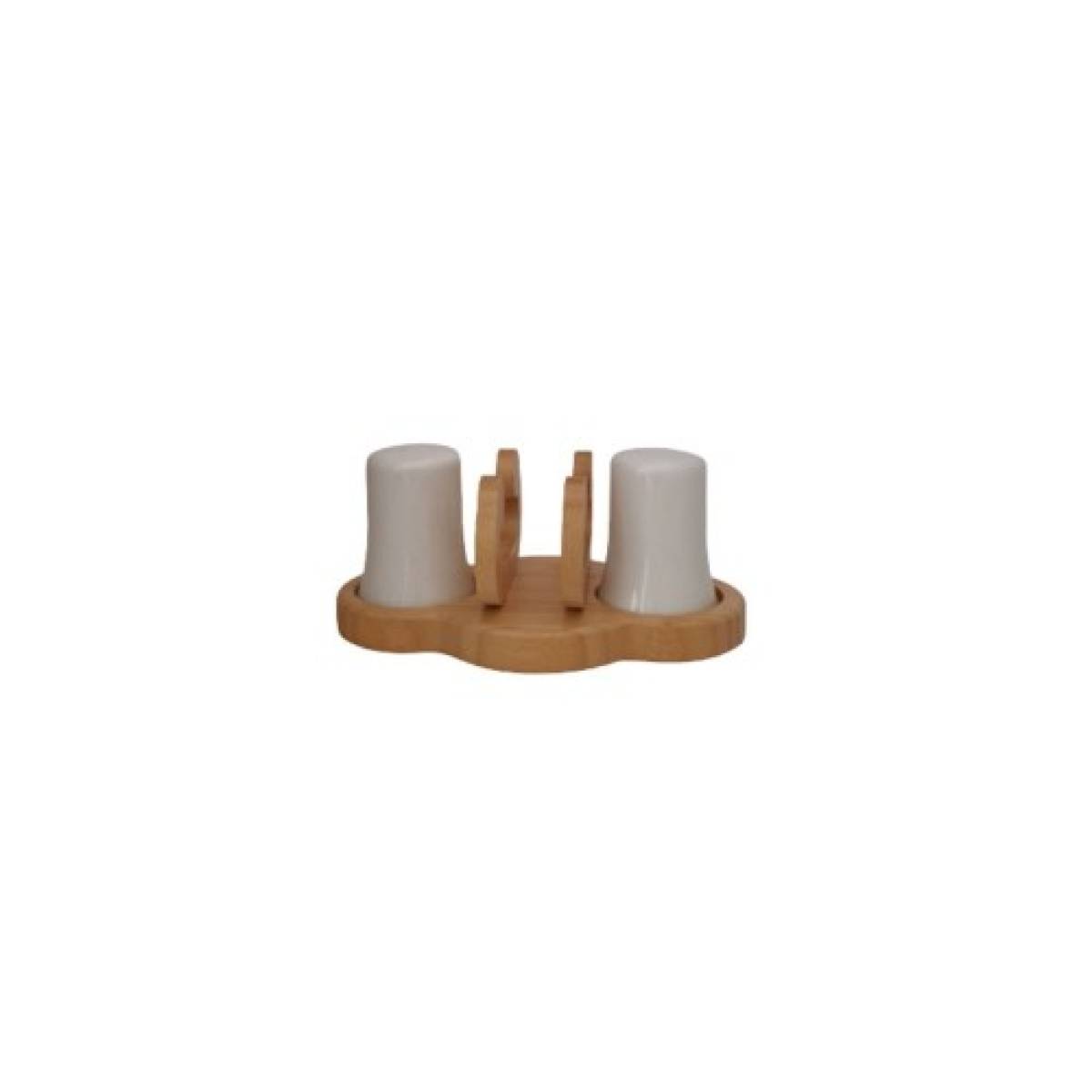 Set Of 2 Salt Pepper + Wood Stand, Tur-b3333