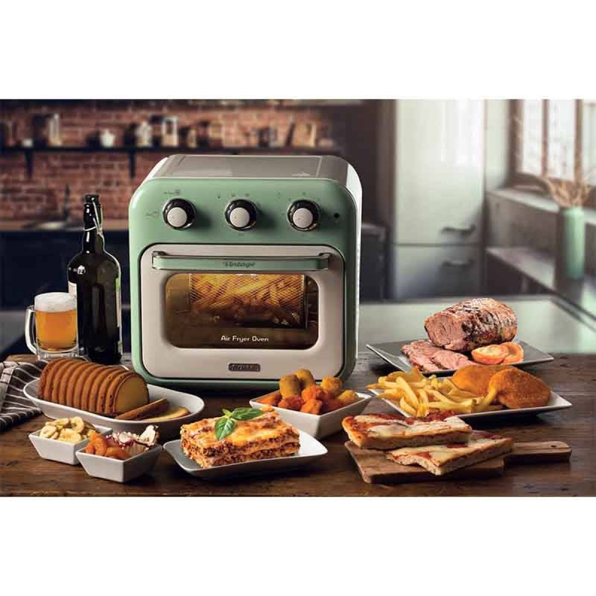 Ariete Vintage Air Fryer Oven 16l, 1400w, Rotisserie, Green