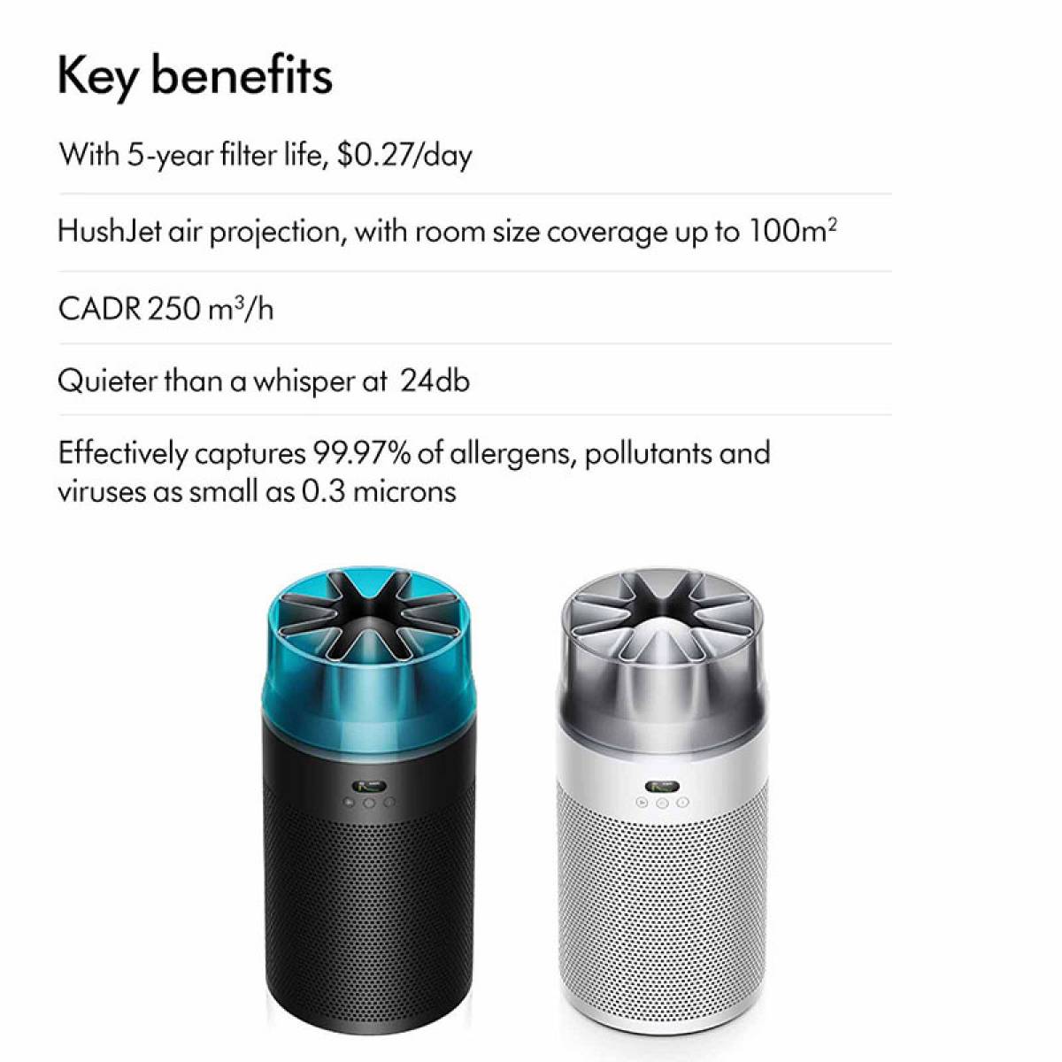 Dyson HushJet™ Purifier Compact HJ10 (White/Silver)