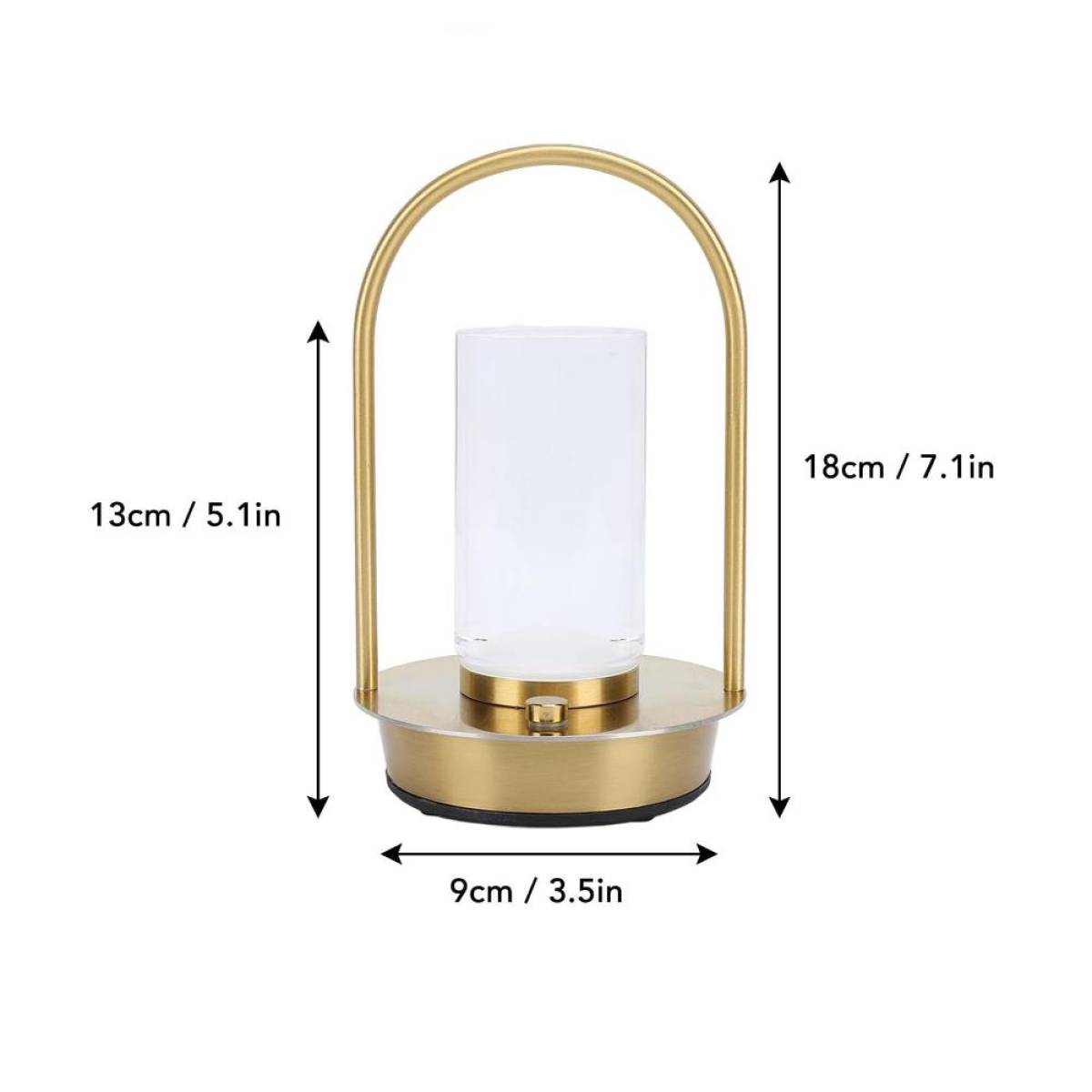 Versatile Cordless Crystal Table Lamp – 18 Cm, Touch Control, Usb Rechargeable, Gold Finish, Sk854