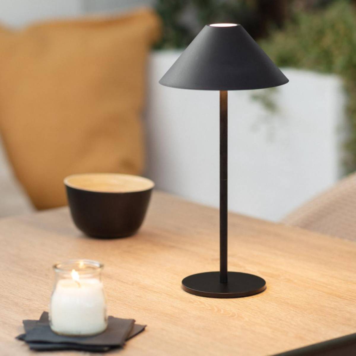 Black Wireless Led Table Lamp – 35 cm, 3 Adjustable Lights, Durable Metal, Sk1951425