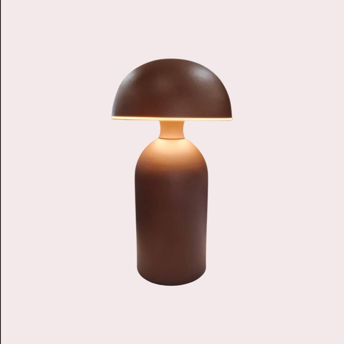Brown Modern Rechargeable Mushroom Table Lamp 23 Cm – Metal Finish, Sk195144