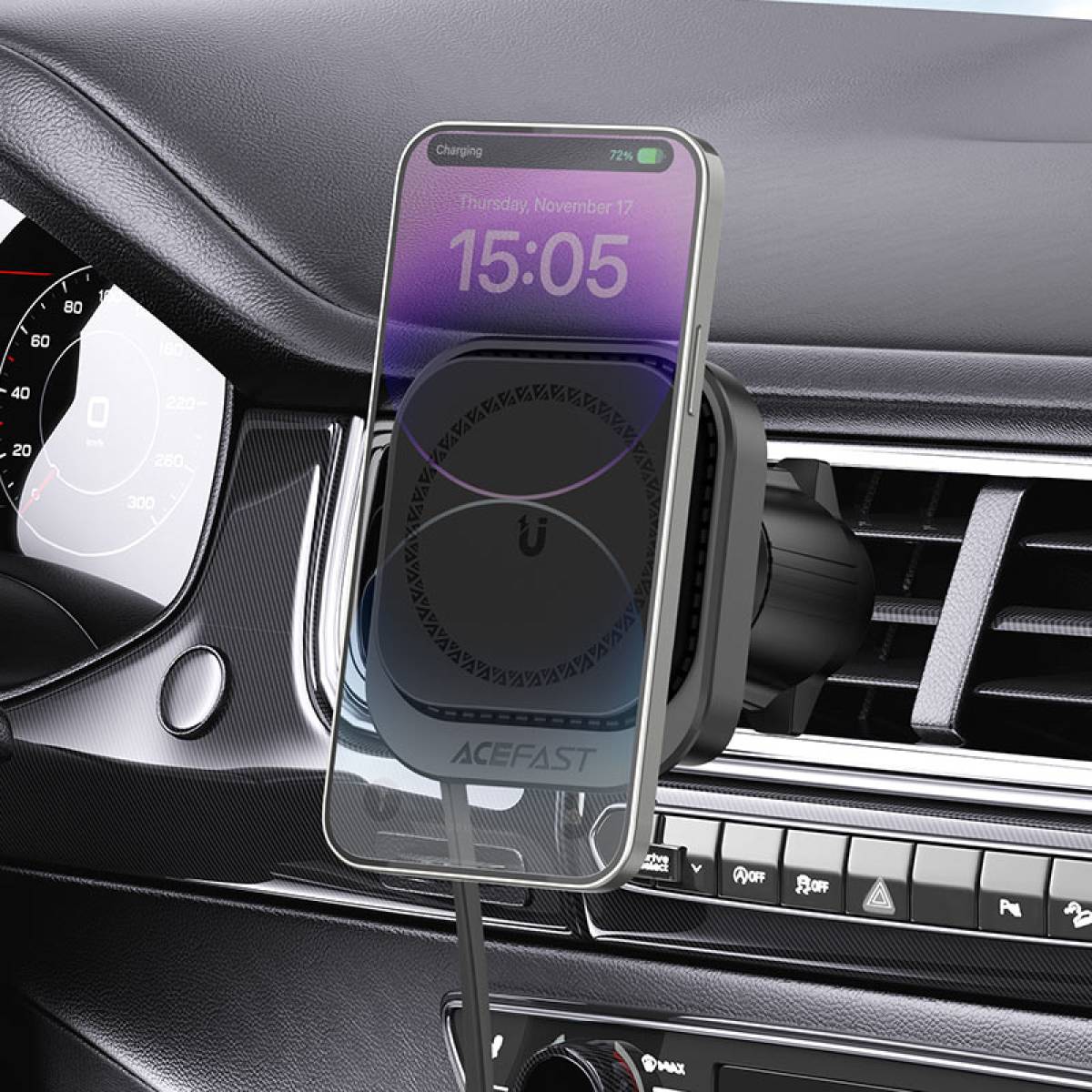 Acefast Fast Wireless Charger Magnetic Car Holder D32