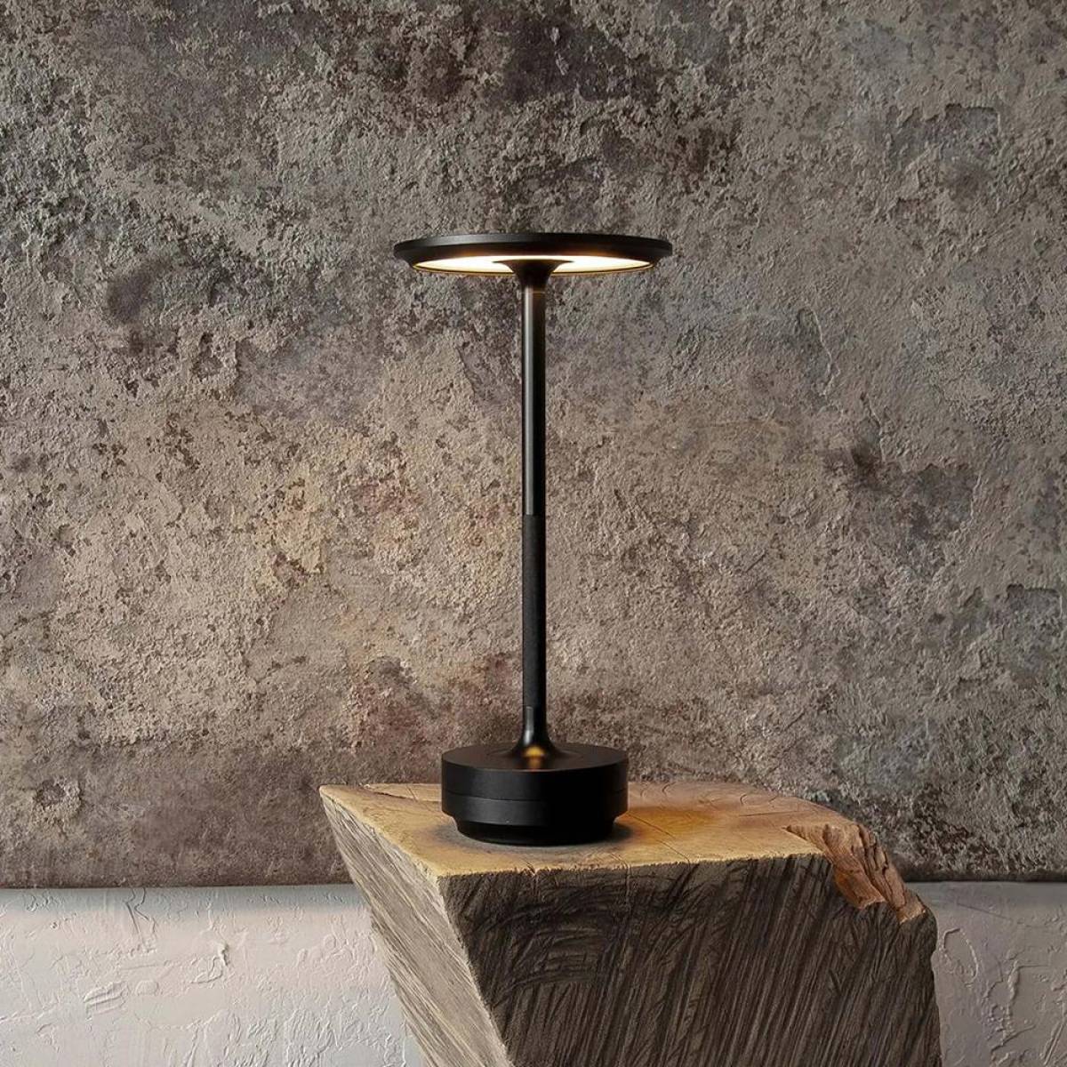Premium Black Led Table Lamp 28 Cm – Elegant Ambient Illumination, Sk195148