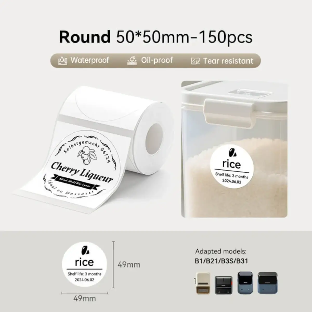 NIIMBOT White Label for B21 B1 B3S (50x50mm) Round