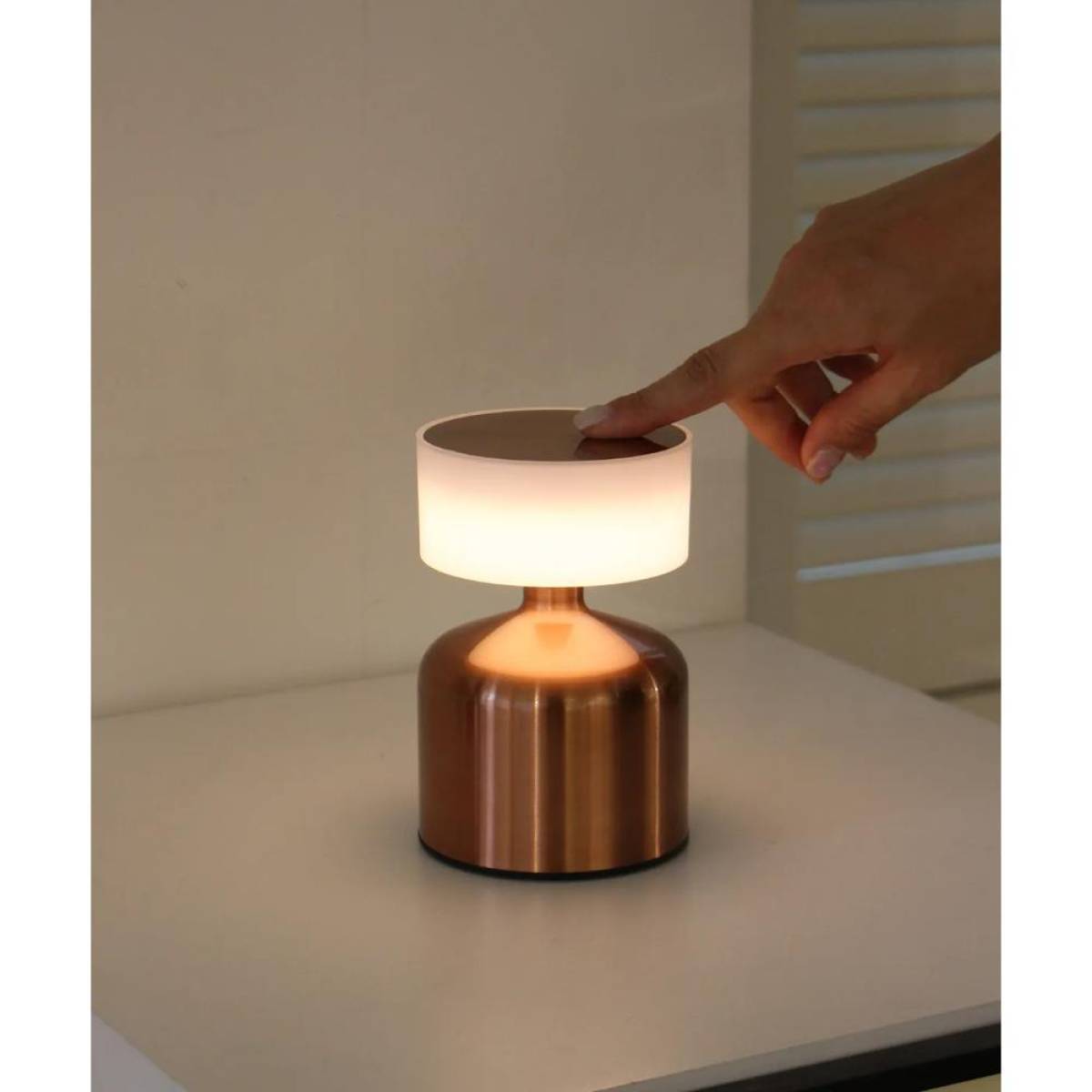 Versatile Bronze Cordless Table Lamp – 13 cm, Touch Control, 3 Light Levels, Sk1951411