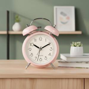 Rose Vintage Twin-bell Alarm Clock – Metal & Glass, Sk953