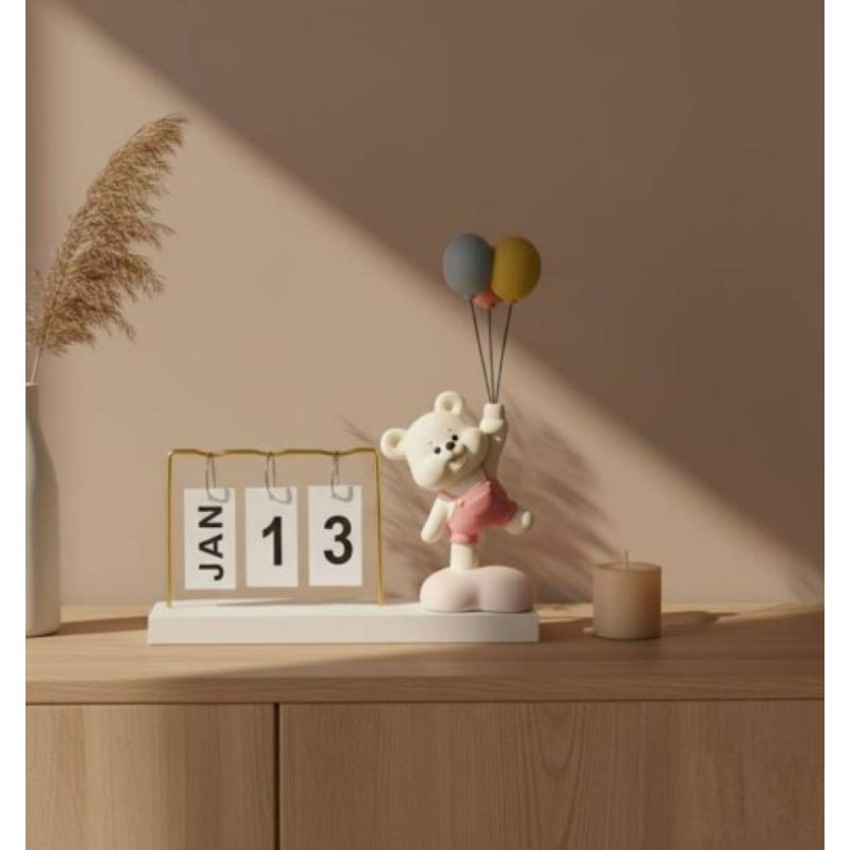 Joyful Bear Perpetual Calendar Showpiece, Sk918