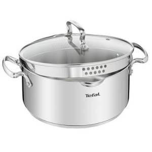 Tefal Duetto 20cm Casserole SS with Glass Lid