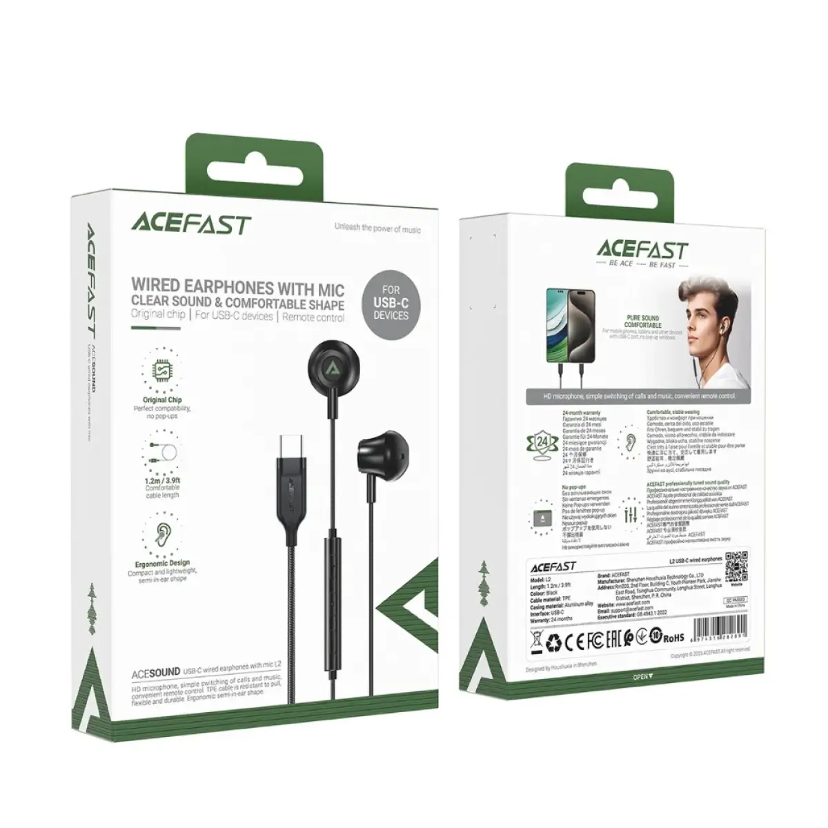 AceFast USB-C Wired Semi in-ear Earphone L2