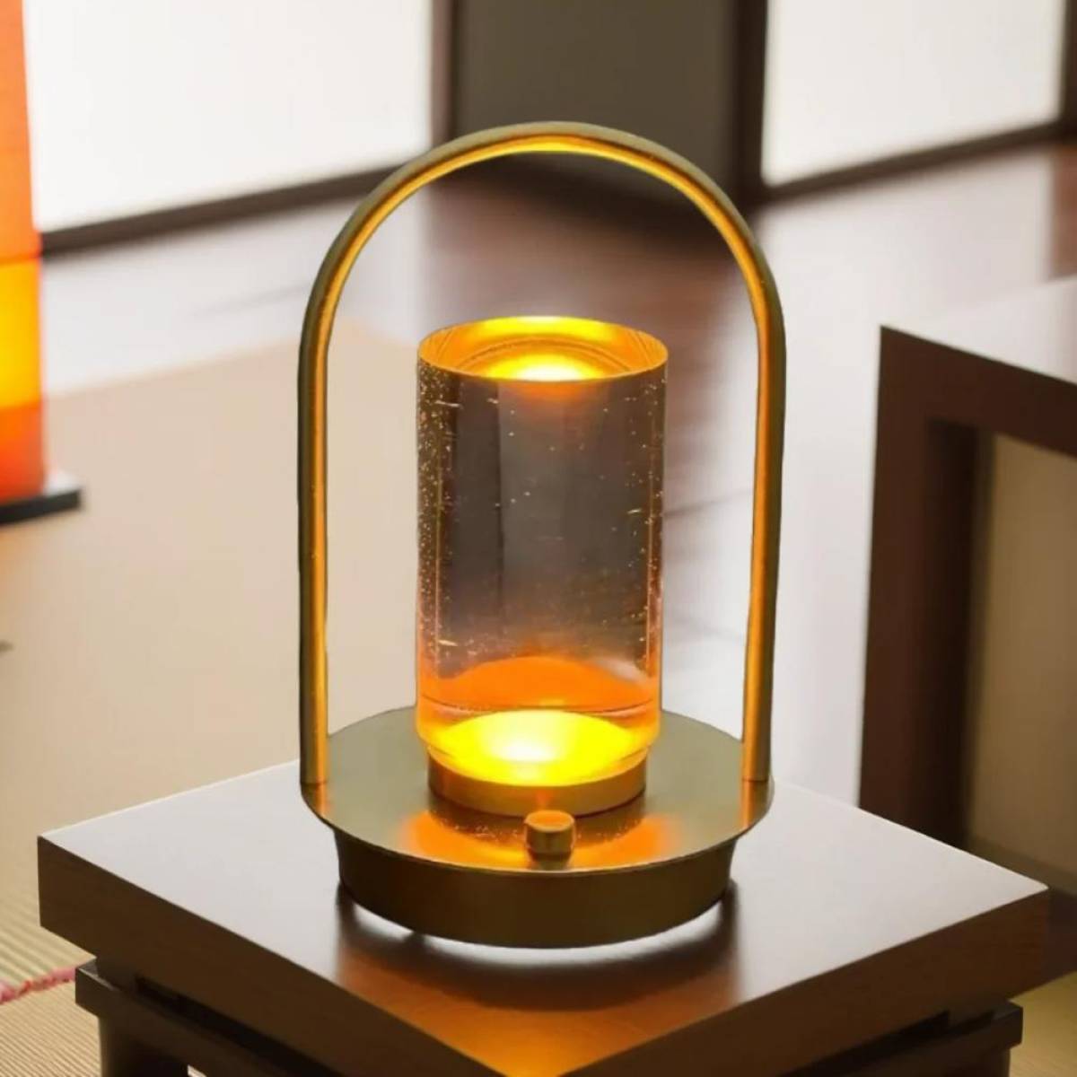 Versatile Cordless Crystal Table Lamp – 18 Cm, Touch Control, Usb Rechargeable, Gold Finish, Sk854