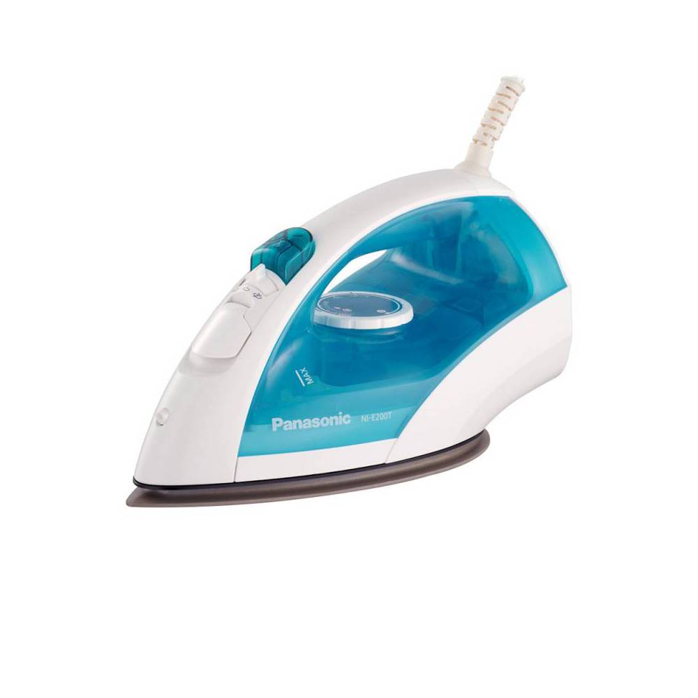 Panasonic Electric Steam Iron,1800-2150w, Titanium Coating Soleplate, 200cc Water Capacity, Blue, E410tmtv