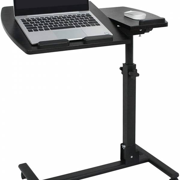 Mascube,  Height Adjustable Rolling Laptop Stand Over Sofa Bed, Notebook Computer Desk, Mlk-cd-02, Black.
