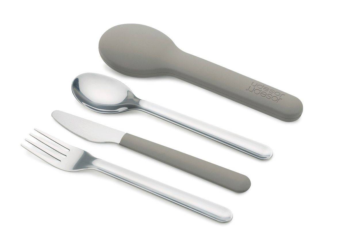 Joseph Joseph Go Eat S/s Cultery Set Grey