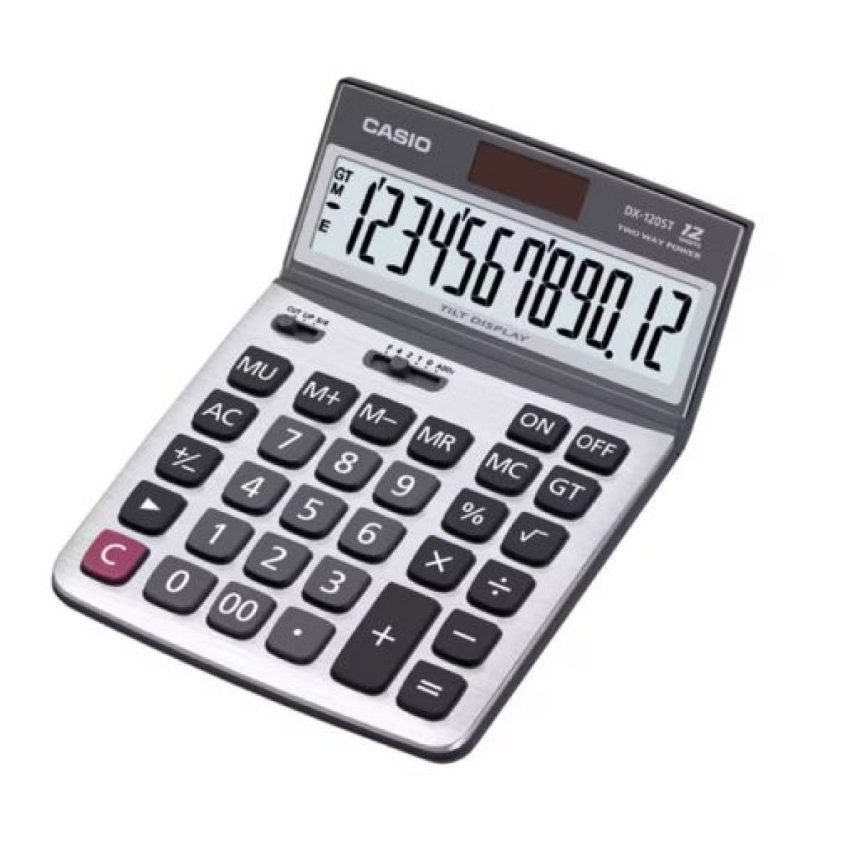 Casio Dx-120st-w-dp(ph) Desktop Type – 12 Digits / Tilt Display Practical Calculator