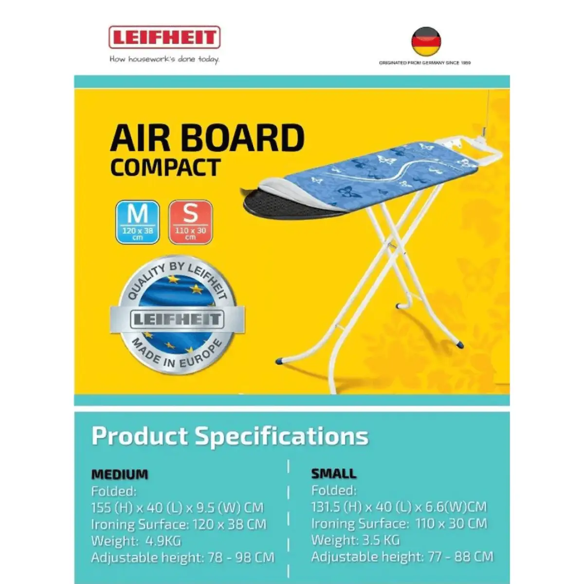 Leifheit 72585 Ironing Board Airboard Compact M