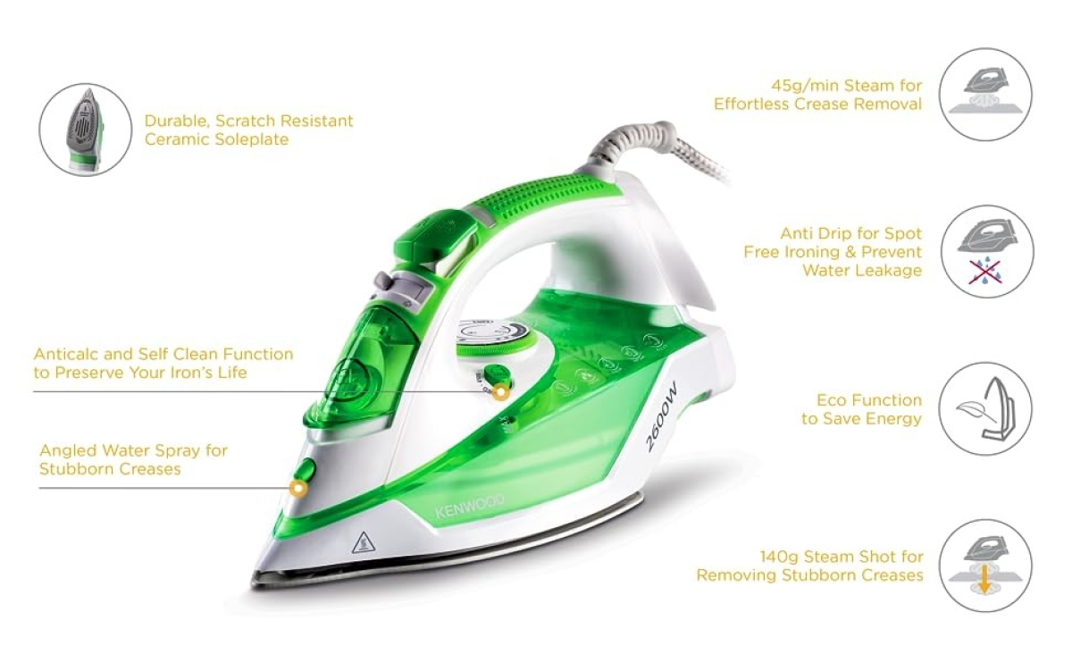 Kenwood Ceramic Steam Iron Stp70.000wg