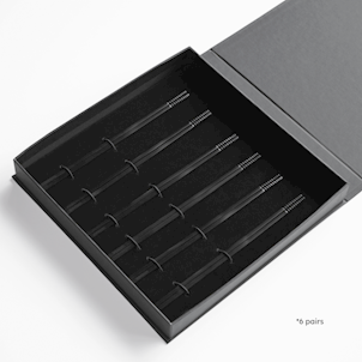 Chopstick Set Herdmar Allegro 6 Pairs Mat Black