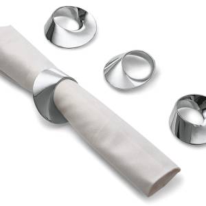 Set Of 4 Swirl Napkin Rings Philippi Nickel 193180
